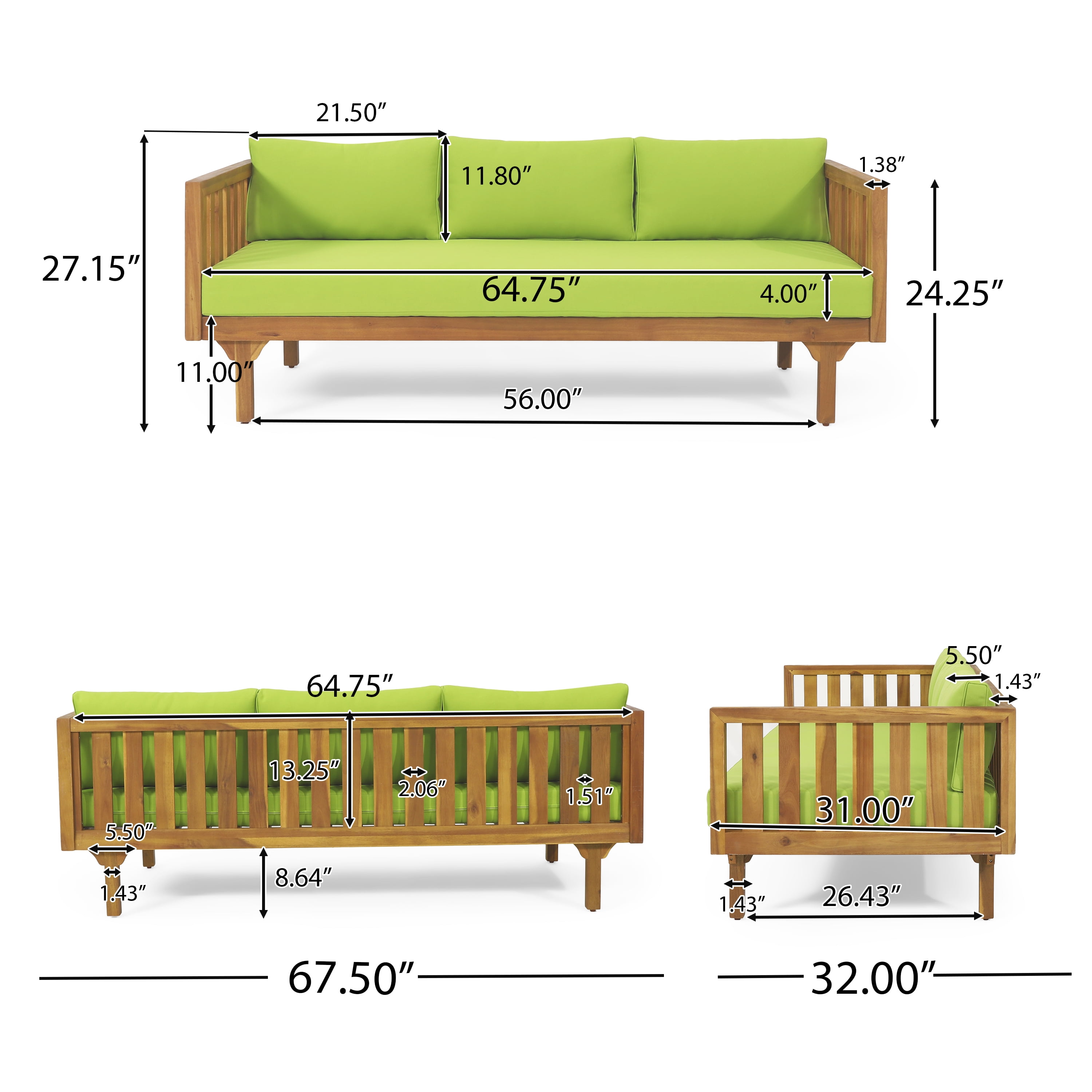 Euroco CLAREMONT 3 SEATER DAYBED