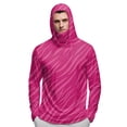 thumbnail image 6 of Havenx Upf 50+ Sun Protection Hooded Shirt for Men Texture Print Long Sleeve Shirt with Mask Rapid Dry Hoodie Shirt Fishing Casual Summer Lightweight Hiking Blouses,Hot Pink L, 6 of 6