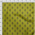 thumbnail image 3 of oneOone Viscose Jersey Lime Green Fabric Floral Block Sewing Craft Projects Fabric Prints By Yard 60 Inches, 3 of 5
