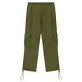 thumbnail image 7 of Dezsed Boys Baggy Cargo Sweatpants Kids Elastic Waist Active Athletic Workout Joggers Outdoor Hiking Baggy Trousers 7-8 Years Army Green, 7 of 7
