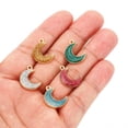 thumbnail image 3 of 30pcs Moon Charm, Moon Bracelet Charm Pendants Resin Glitters for Jewelry Making Bracelet, Blue, 3 of 5
