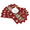 thumbnail image 2 of XMXT Woven Placemats Set of 4, Christmas Knit Prints Stain Resistant Table Runner Anti-Skid Place Mats for Dining Table, 12 x 18 inches, 2 of 6