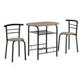 thumbnail image 4 of Monarch Specialties Dining Table Set, 3pcs Set, Small, 32" L, Kitchen, Metal, Laminate, Brown, Black, Contemporary, Modern, 4 of 6