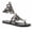 Black, variant on Women Sparkly Rhinestone Flat Gladiator Sandals Hollow Out Adjustable Ankle Strap Anti Slip Sole Shoes, Black
