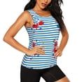 thumbnail image 2 of Daiia Red Funny Crab on Blue Stripe Printed Womens Workout Tops for Women Quick-dry Tank Tops Mesh Yoga Shirts Athletic Running Tank Tops Sleeveless Gym Clothes-XX-Large, 2 of 7