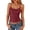 Red, variant on Hzzrkos Women Fashion Slim Solid Color Scoop Neck Sleeveless Adjustable Strap Sequin Camisole Tank Top Party Going Out Layering Cami Blouse Top Hot Pink M