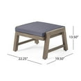 thumbnail image 3 of Sasha Acacia Wood Outdoor Ottomans with Cushion, Set of 2, Gray and Dark Gray, 3 of 6