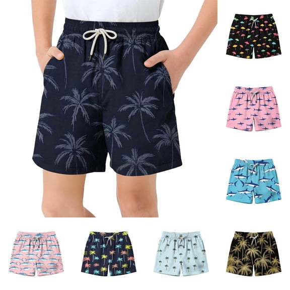 Asxite Toddler Shorts Casual Loose Breathable Fashion Print Drawstring Elastic Sweatpants for 2-12Y