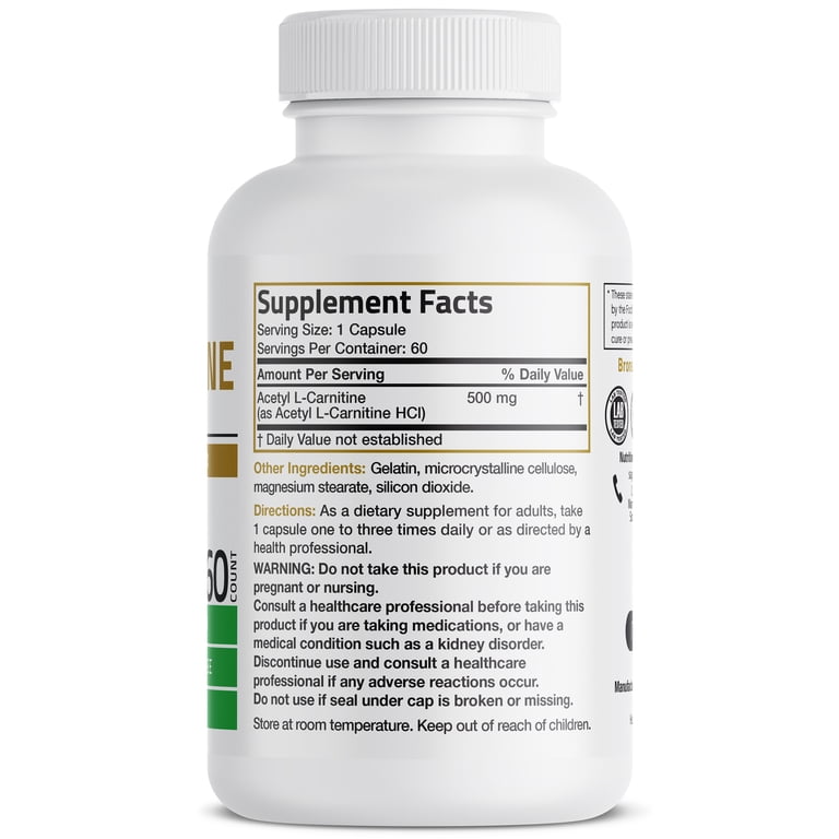 propionyl l carnitine hcl Ginkgo, Bacopa & Acetyl L-Carnitine – Bronson Vitamins main image 0