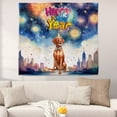 thumbnail image 2 of Happy New Year with Vizsla Fireworks Holiday Xmas Winter 2025 Tapestry Vizslas Dog Lover Gifts Idea Wall Hanging Backdrop Home Decor - 00025, 2 of 5
