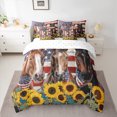 thumbnail image 2 of Homewish 3D Brown Horse Twin Bedding Sets 7-Piece, American Flag Print Bedding Comforter Set, Vibrant Rustic Sunflower Reversible Sheet Sets, Microfiber Bedroom Decor, 2 of 7