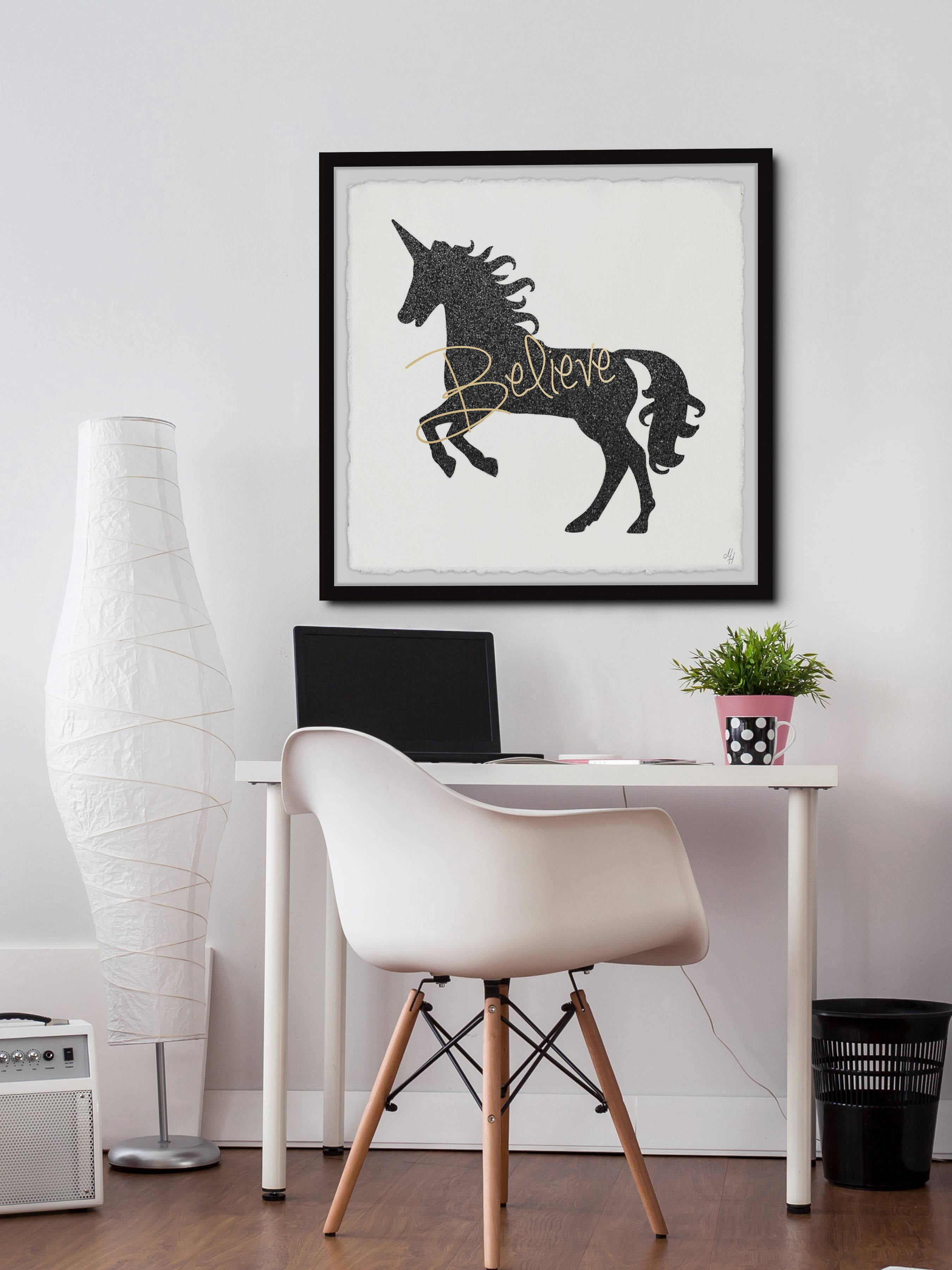 Marmont Hill Unicorn Believer Framed Wall Art, 18.00" x 1.50"