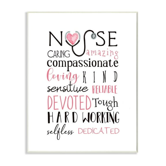 Stupell Industries Nurse Inspirational Description Healthcare Professional Gratitude Graphic Art Unframed Art Print Wall Art, 10x15, by Elizabeth Tyndall