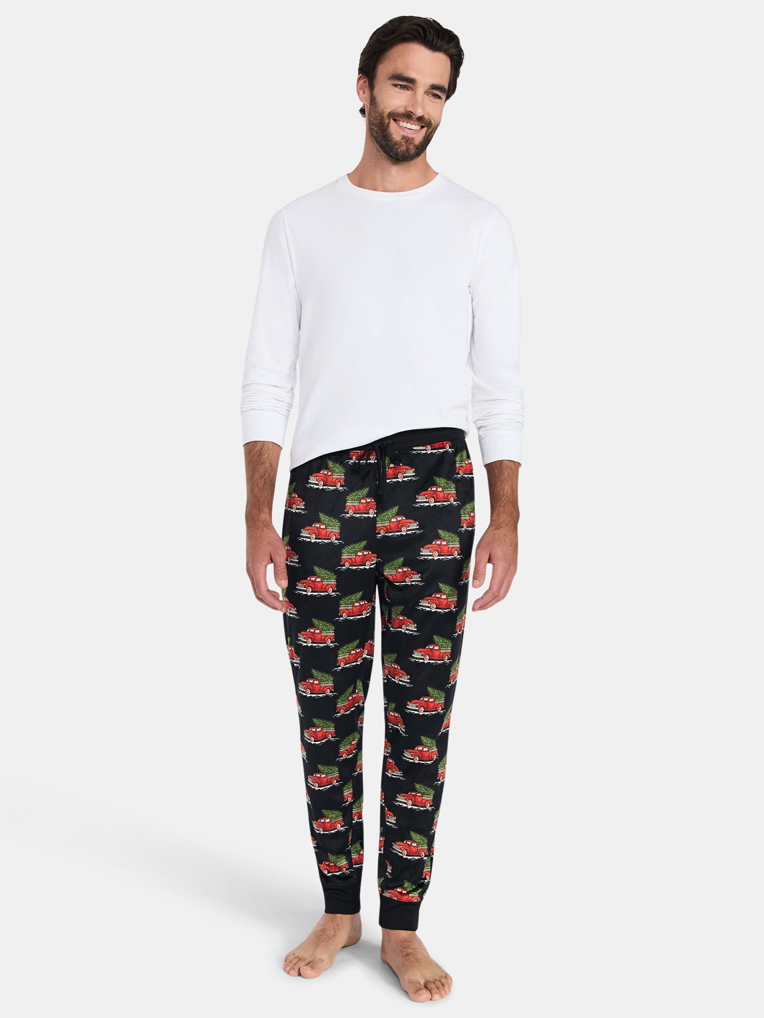 Men's Christmas Print Fleece Jogger Sleep Pants from Holiday Time, Sizes S-2XL