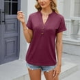 thumbnail image 6 of cotton shirts for women casual summer v neck tops, 6 of 7