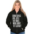 thumbnail image 3 of Good Girls Don't Get Caught Attitude Womens Plus Size Graphic Zipper Hoodie Brisco Brands 2X, 3 of 5