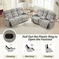 thumbnail image 3 of Bonzy Home Manual Recliner Sofa Set – Fabric Loveseat & 3-Seat Reclining Sofa for Living Room, 3 of 7