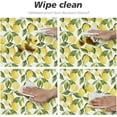thumbnail image 3 of Summer Yellow Lemon Green Leaf Round Tablecloth Farmhouse Table Cover with Elastic Edge Washable Fitted Table Cloth for Kitchen Patry Outdoor Decor Fits 44", Medium, 3 of 6