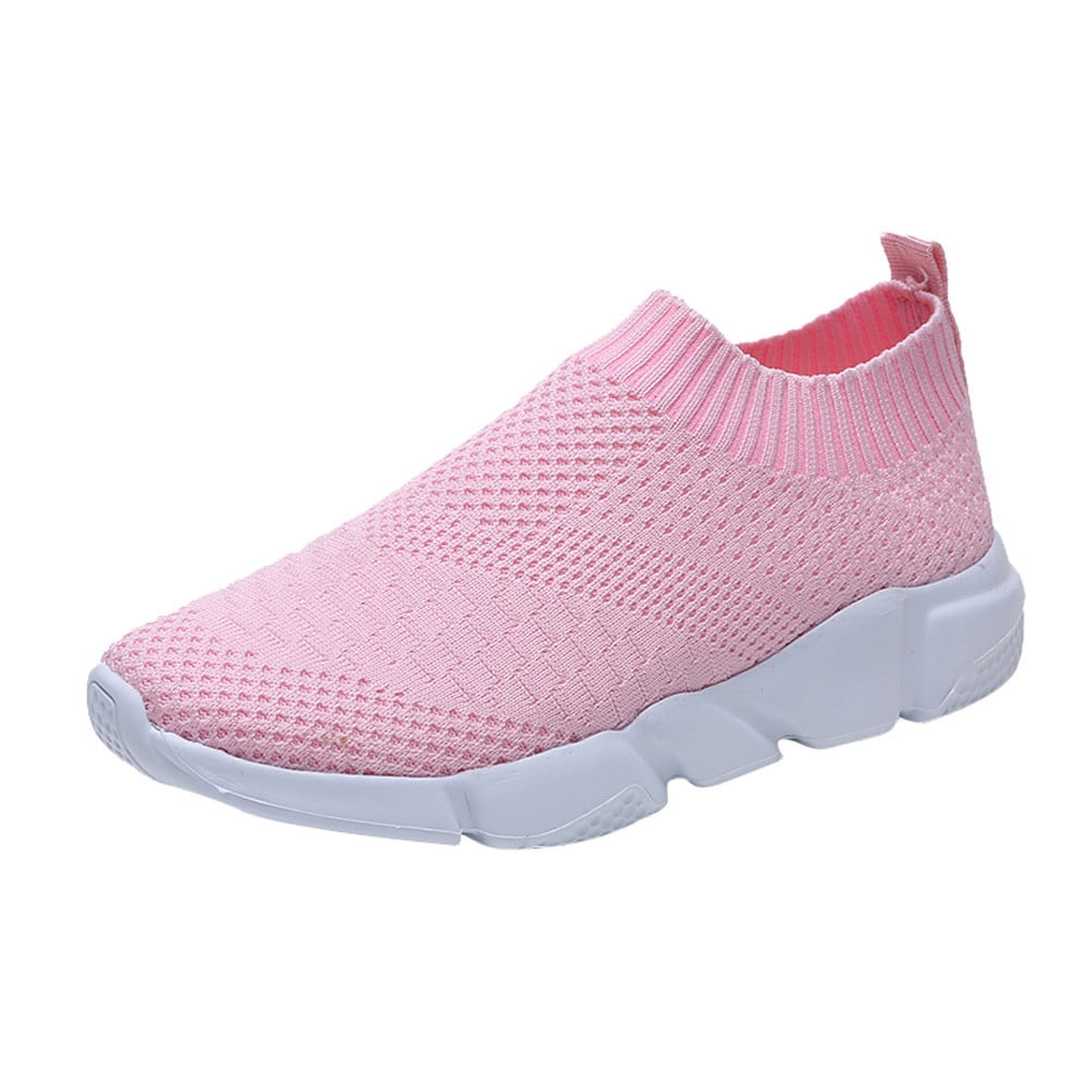XIAQUJ Women Outdoor Mesh Shoes Casual Slip on Comfortable Soles Running Sports Shoes Women s Fashion Sneakers Pink 6 36