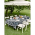 thumbnail image 3 of Outdoor Tablecloth with Umbrella Hole & Zipper, Vintage Navy Blue Grey Rectangle Tablecloth 60x102 Inch, Modern Abstract Boho Art Patio Table Cover Waterproof Table Cloth for Picnic/Party, 3 of 7