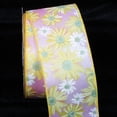 thumbnail image 2 of The Ribbon People Pink and Yellow Gerber Wired Craft Ribbon 2.5" x 40 Yards, 2 of 2