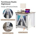 thumbnail image 2 of Blotout Farmhouse End Table with LED Light&Charging Station, 24" Large Sofa Side Table, Mesh Barn Door, Adjustable Storage Shelf, Rustic Wood Square Nightstand for Living Room, Bedroom, Office, 2 of 7