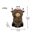 thumbnail image 2 of Highland Cow Figurine Highland Cow Bathroom Decor Cute Highland Cow Resin Statue Farmhouse Decor for Home Kitchen Office Bathroom Shelf Tiered Tray and Desk, 2 of 5