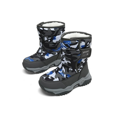 

SIMANLAN Boys Girls Winter Waterproof Kids Cold Weather Snow Boots Fleece Lined Warm Non Slip Shoes