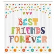 thumbnail image 2 of Ambesonne Best Friend Shower Curtain, Funky Doodle Wording, 69"Wx84"L, Multicolor, 2 of 4