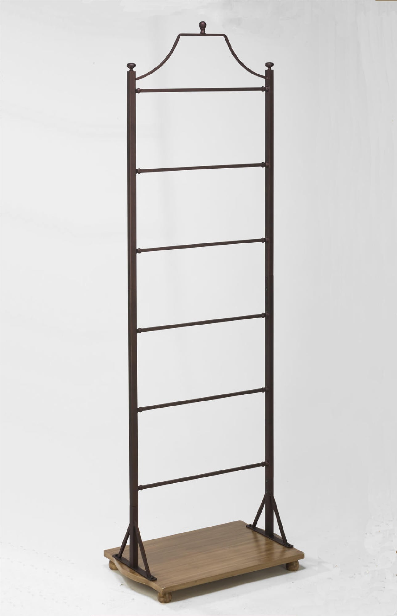 70.5" Brown Display Ladder Rack on Veneer Base with 36 Hooks Walmart
