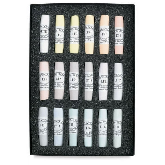 Unison Handmade Pastel Set - Light Colors, Set of 18, Full Stick