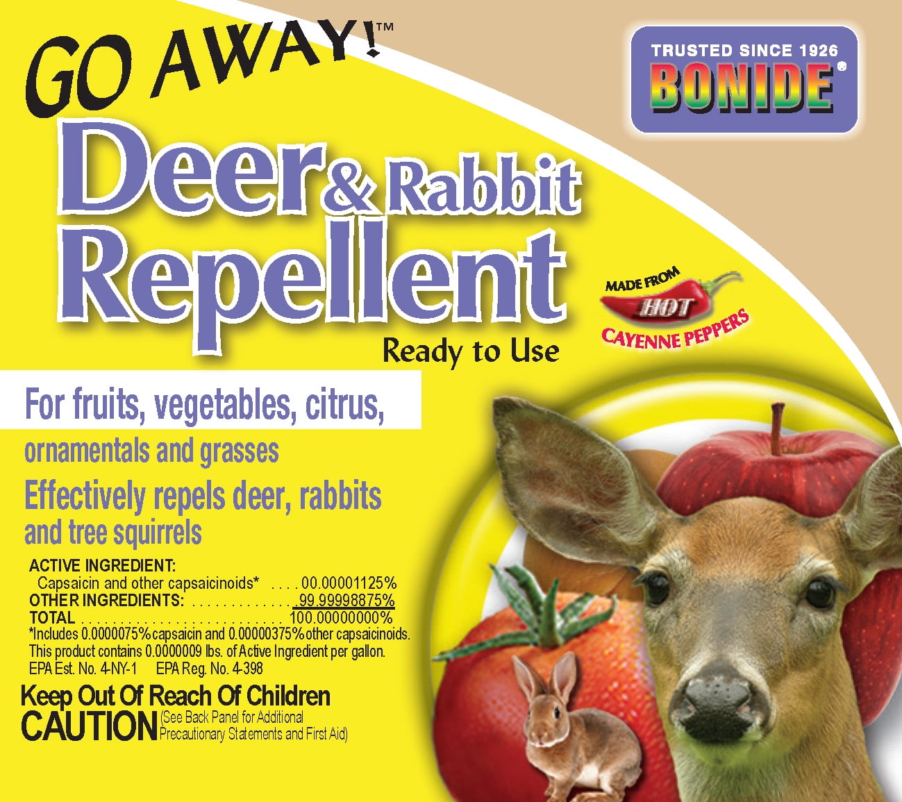 Bonide Go Away! Deer & Rabbit Repellent, 32 oz. Ready-to-Use Spray Deterrent