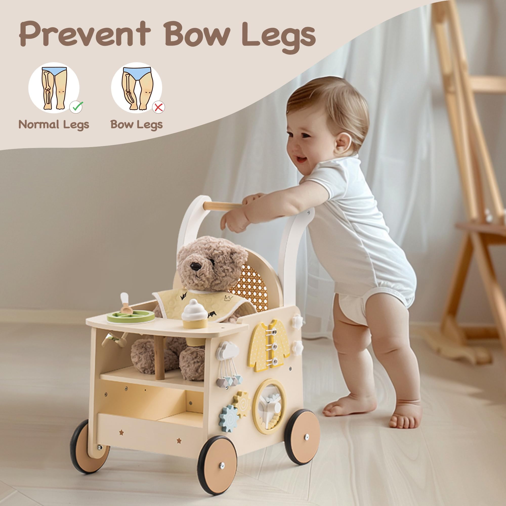 wooden baby walker doll