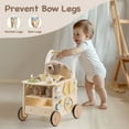 thumbnail image 2 of Robud Wooden Baby Walker, Baby Push Walker, Baby Activity Center Toys - Toddler Walking Activity Center Push Toys with Safety Brake, Baby Walker for Motor Skills (Rattan Doll Walker), 2 of 9