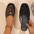 thumbnail image 6 of Domuza Mesh jelly sandals Sandals for Women Clear Beach Sandals Jelly Shoes Closed Toe Slides Comfort Walking Shoes Non-Slip Black 8（EU-40）, 6 of 9