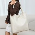 thumbnail image 4 of Bolso Mano Mujer PU Cuero Vegano Color Sólido Chic Hobo Bag, 4 of 6