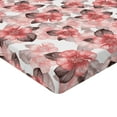 thumbnail image 4 of Ambesonne Delicate Blooms Fitted Sheet, Floral Neutral Boho, Queen Size, Coral Dark Mauve White, 4 of 5