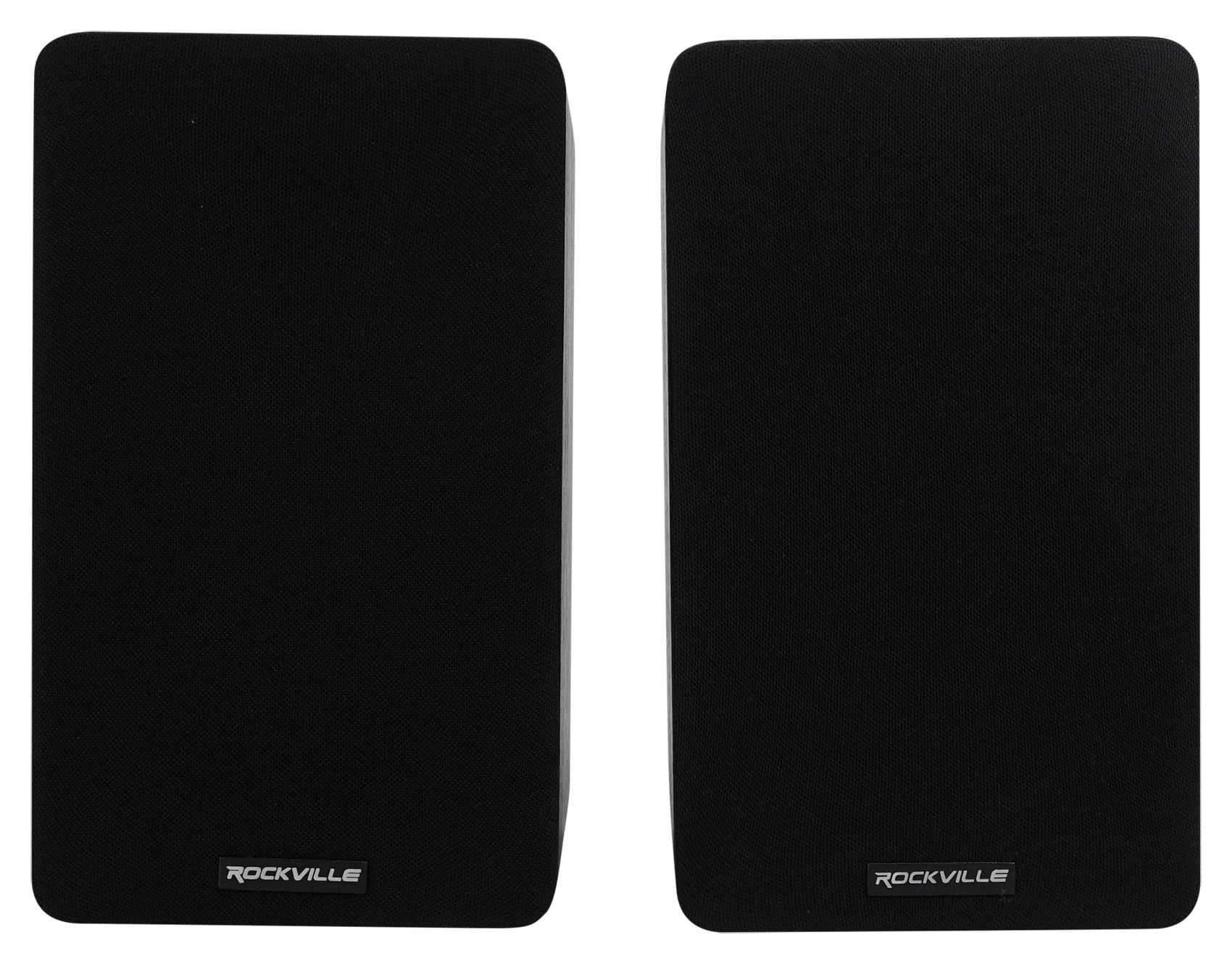 Pair Rockville RockShelf 54B Black 5.25" Home Bookshelf Speakers w/21" Stands