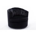 thumbnail image 5 of Swivel Barrel Chair Sofa Chair with Soft Velvet Fabric and Metal Legs, Modern Leisure Chair with Curved Back and Padded Seat, Ergonomic Design Suitable for Bedroom Office and Living Room, Black, 5 of 7