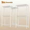 thumbnail image 2 of 900LBS Capacity Clothing Rack with Wire Shelves Sturdy Metal Wardrobe Closet White, 2 of 10