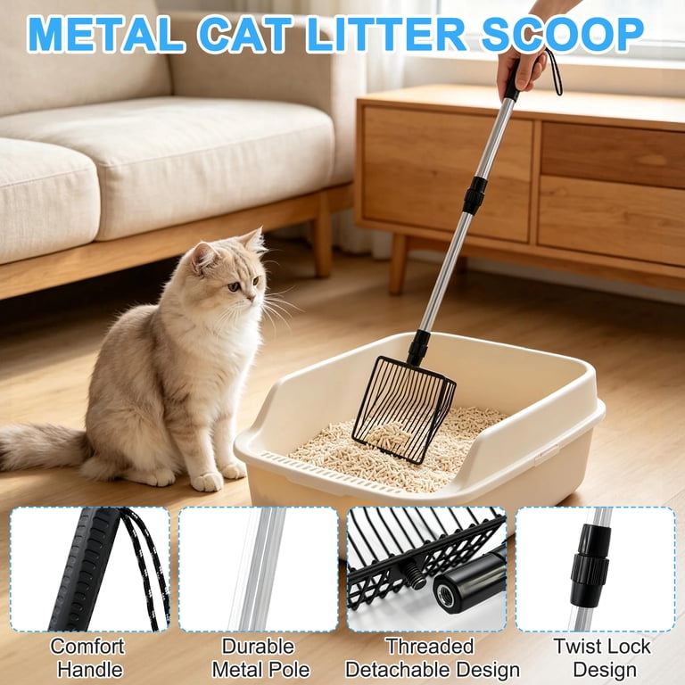 Telescopic Metal Litter Scoop with 42" Handle photo 5