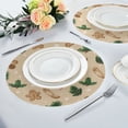 thumbnail image 6 of IAUYY Set of 6 Round Placemats for Dining Tables Heat-Resistant and Wear-Resistant DIY Printing Design Table Placemats，Applicable for Christmas Bright Beige Color, 6 of 7