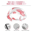 thumbnail image 4 of Yiaed Pink Hearts Print Reusable Shower Cap & Bath Cap & Lined, Oversized Waterproof Shower Caps Designed for all Hair Lengths, 4 of 7
