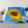 thumbnail image 1 of Balery Blue Sky Sunflower Manta de Franela con Dibujo, Lujo Ultra Suave y Cálido, Antipelusa y Resistente a las Arrugas para Cama, Sofá, Camping -40"x30", 1 of 6