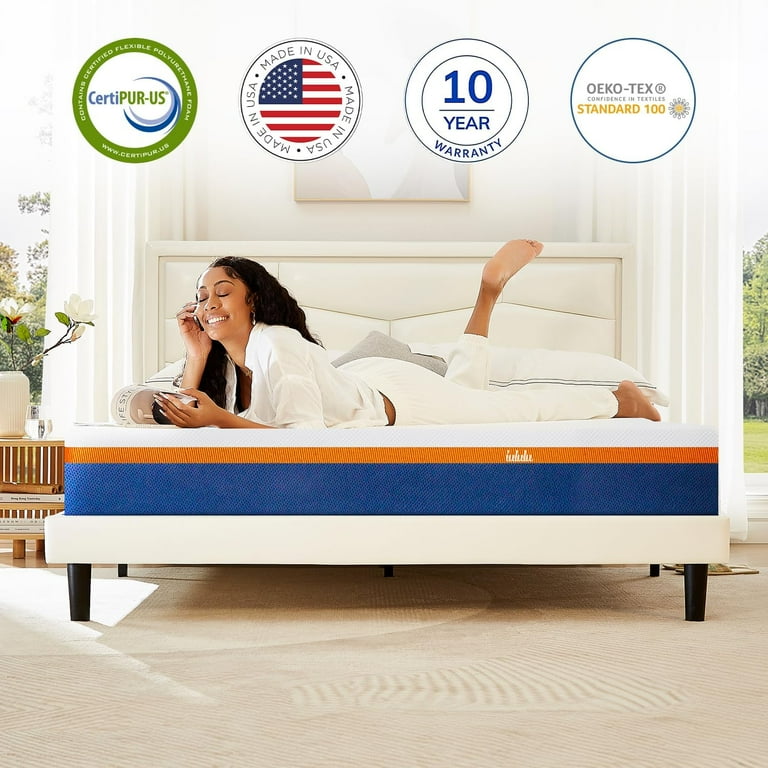 10 inch Queen Gel Memory Foam Mattress, Bed in a Box for Pressure