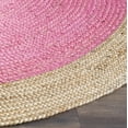 thumbnail image 3 of SAFAVIEH Natural Fiber Cebrail Braided Jute Area Rug, Pink/Natural, 3' x 3' Round, 3 of 5