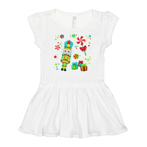 Inktastic Holiday Nutcracker and Candy for Christmas Girls Baby Dress
