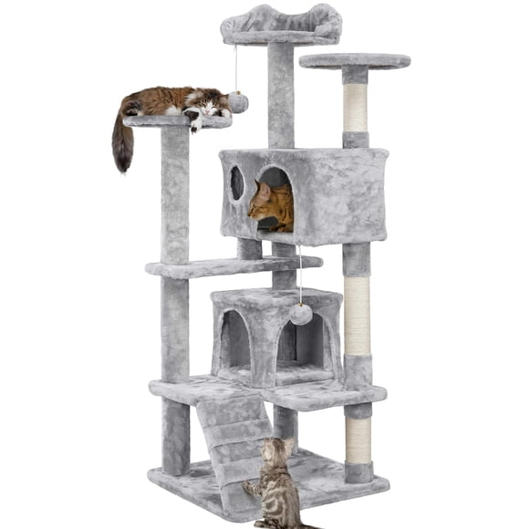Árbol para gatos Yaheetech de 137 cm con rascadores y condominios