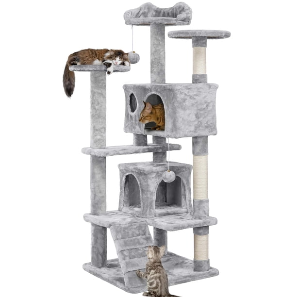 Árbol para gatos Yaheetech de 137 cm con rascadores y condominios