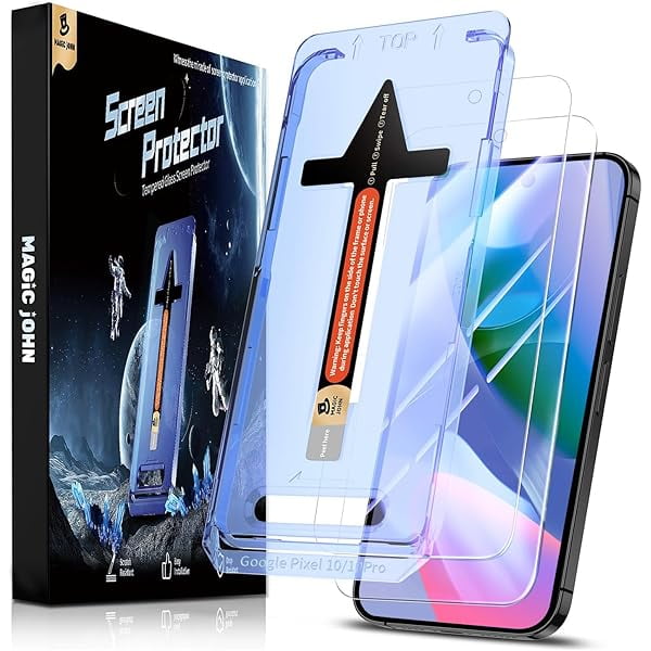 xixishop 2 Pack for Google Pixel 10/10 Pro Tempered Glass Screen Protector, Auto Dust-Elimination, Bubble Free, HD Clear, Easy Installation